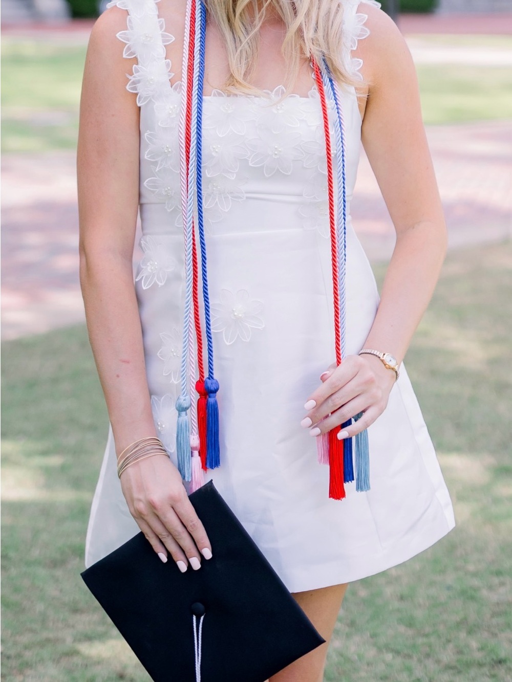 Elliatt White Floral Appliqué Mini Dress